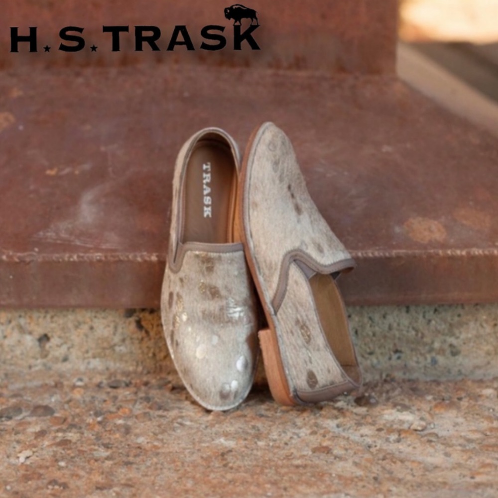 Trask The Acid Wash Ali Bone Haircalf Slip-On Loafer